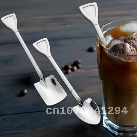 

1/2/4PCS Creative Coffee Spoon Shovel Spoons Stainless Steel TeaSpoons For Ice cream Dessert Scoop Tableware Cutlery Set