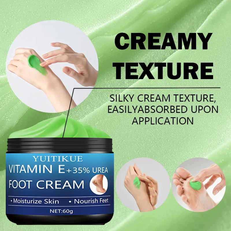 YUITIKUE Vitamin E 35% Urea Foot Cream moisturizes and nourishes the skin of the feet, suitable for dry and cracked feet.