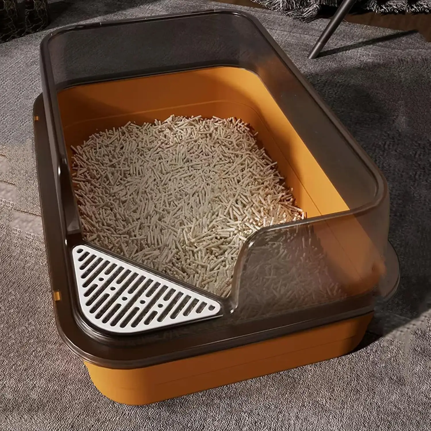 Favourite At Litter Box with Cat Litter Scoop Cat Litter Box Oversized Toilet Splash-Proof Fully Open Cat Litter Box