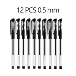 Gel Pen Refills Set - 25 Pack of 0.5mm Ballpoint Ink in Black, Blue, and Red for Office and School Writing Supplies (Black pen 12 PCS)
