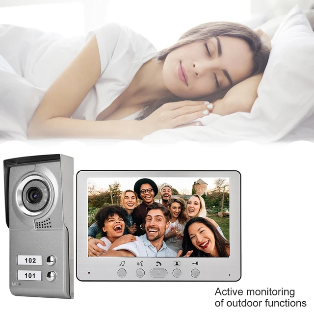 7inch Apartment Wired Video Door Phone Audio Visual Entry Intercom System Visual Entry Intercom System Home Visual Doorbell 4