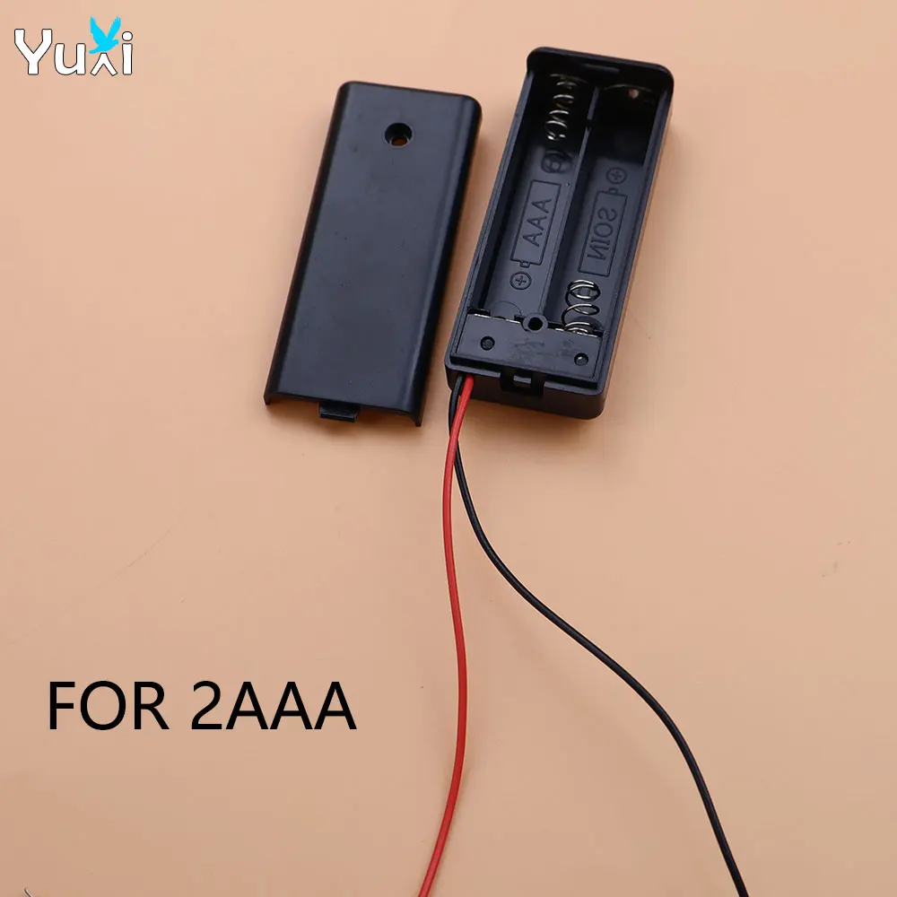 Yuxi AAA 배터리 거치대, 1 2 3 4 6 8 슬롯 배터리 박스, 블랙 플라스틱 AAA 사이즈, 전원 배터리 보관함, 브래킷 리드, 1 개