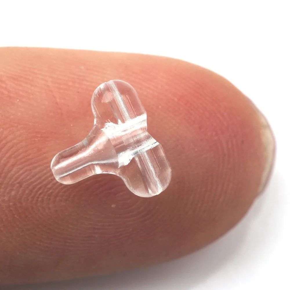 30PCS Fishing Beads Transparent Clear Oval Double Cross Hole Beads Sabiki Rig 3 Way Connector Fishing Accessories Cross Bead