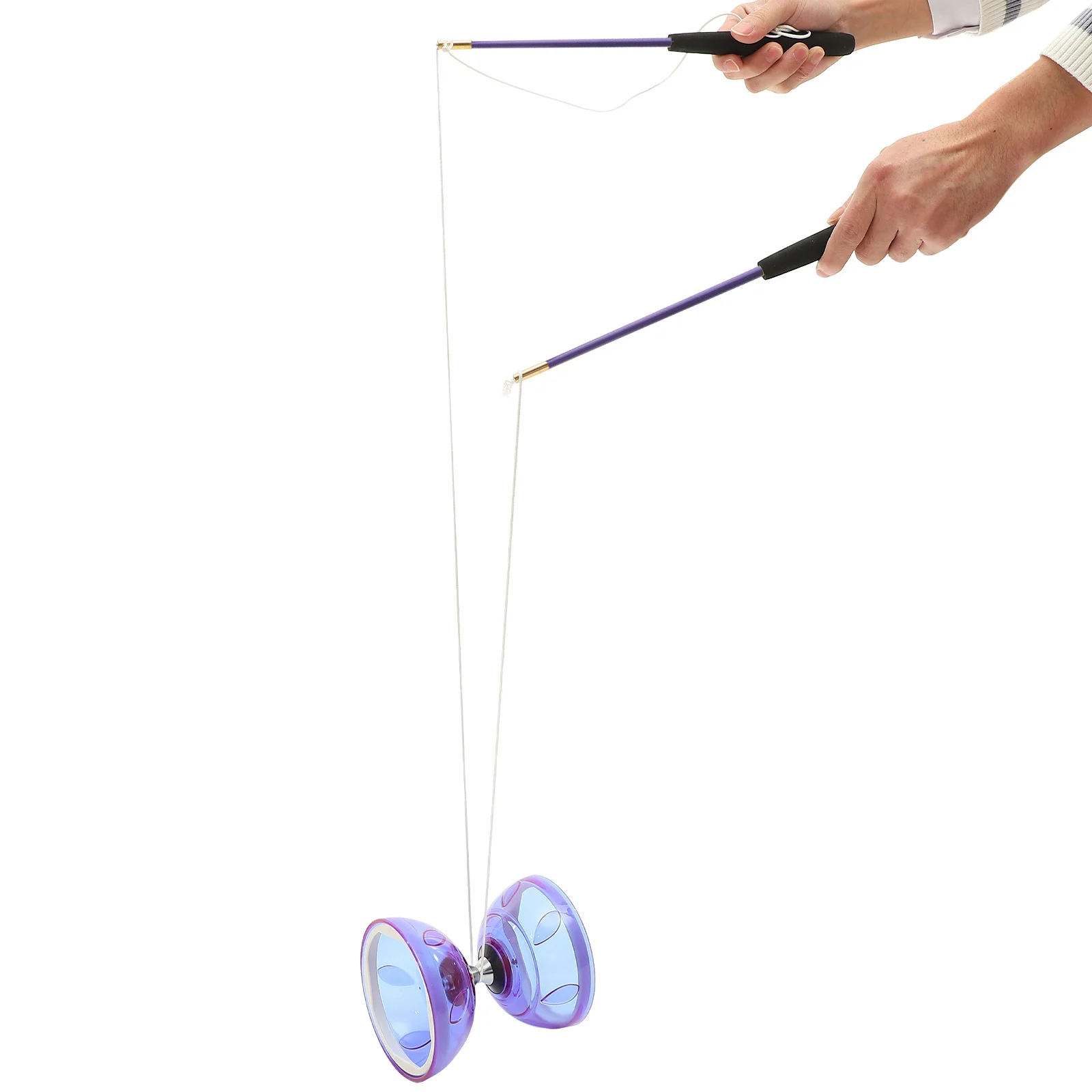 1 Set Triple Bearing Diabolo Toy Transparent Chinese Yoyo Diabolo Toy Juggling Elderly Children sports Fitness Plaything chinese diabolo toy