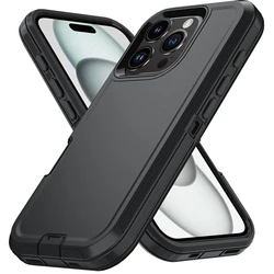 Armor Shockproof Defender Phone Case - Rugged Hard PC+TPU Back Cover for iPhone 13 Pro (1)