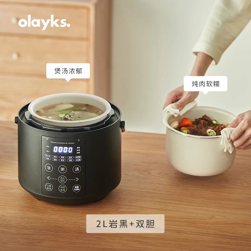 Olayks Mini Rice Cooker Japanese Simple Multifunction Electric Rice Cooking  Pot 2L Capacity 8H Appointment For Home 1-3 Person