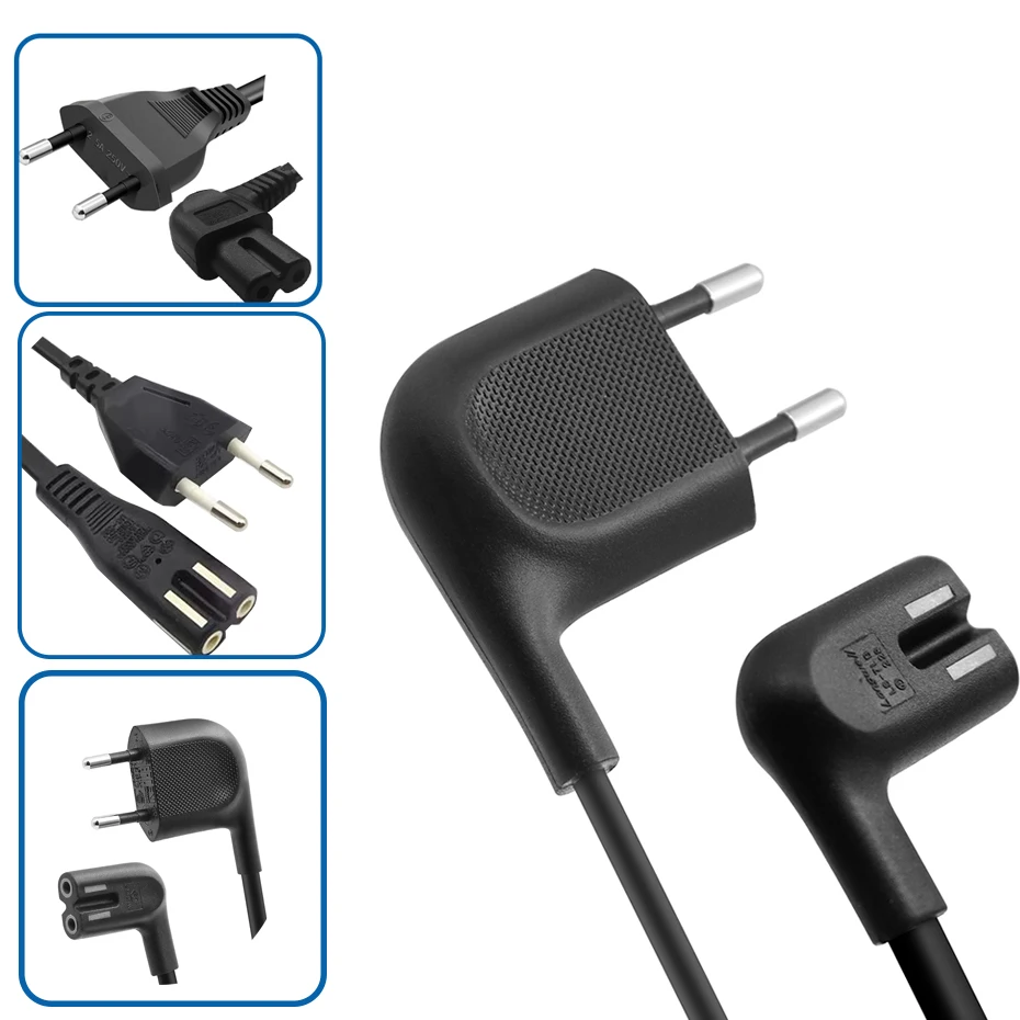 EU Power Cord Angled TV Power Cord Cable Angled EU AC Power Kabel for Samsung TV PS5 PS4 Xbox Printers Camera Copper Conductor
