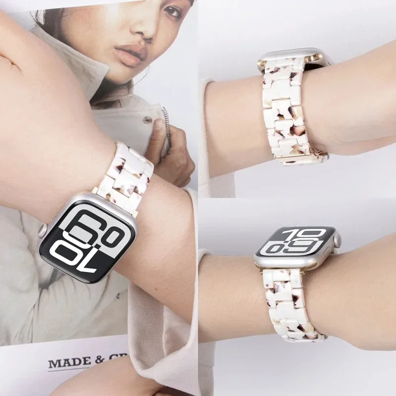 Elegant Resin & Metal Link Wristband