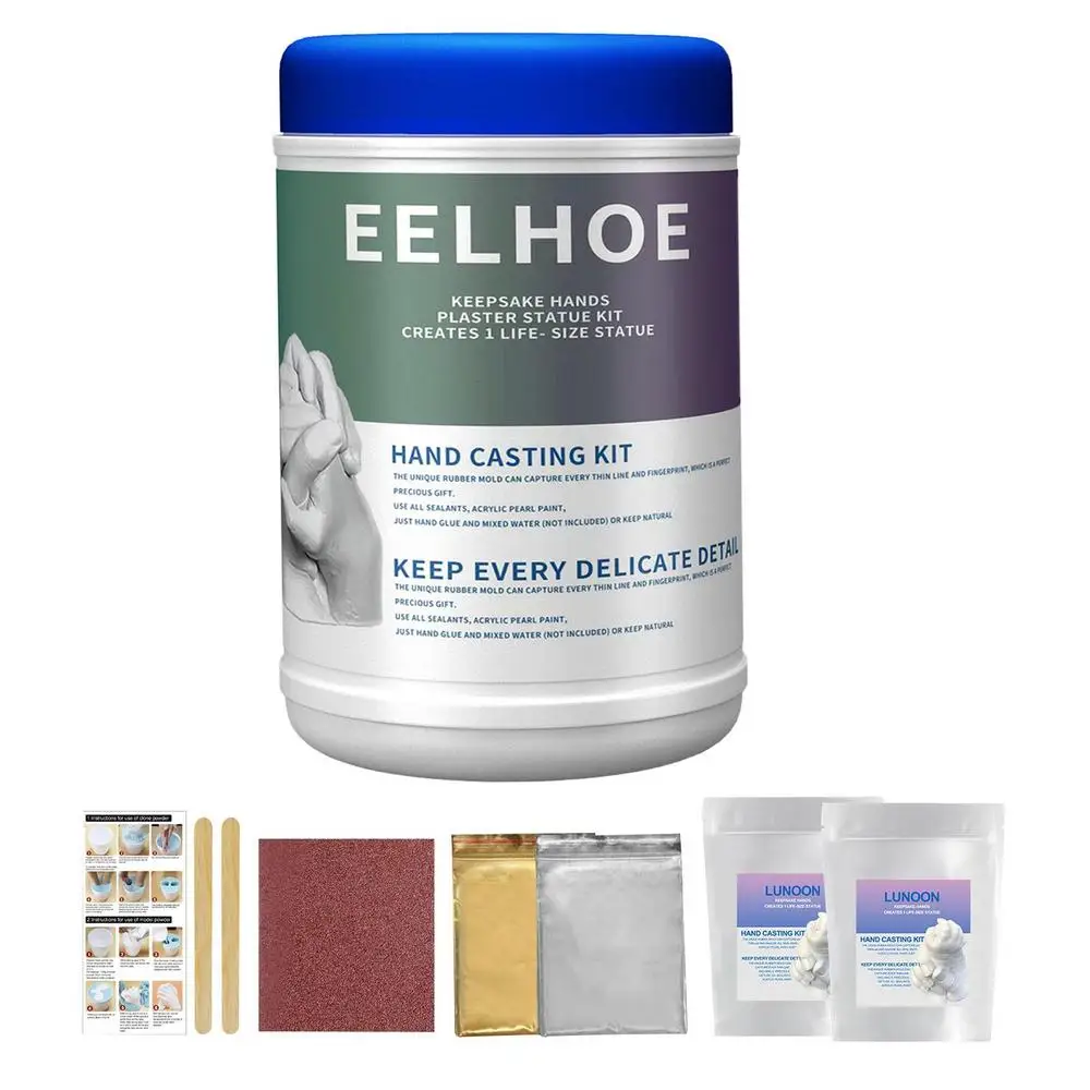 DIY 3D Hands Mold Couples Hands Casting Kit Souvenir Baby Kids Hand Foot Printing Mold Plaster Casting Kit Handprint Keepsakes