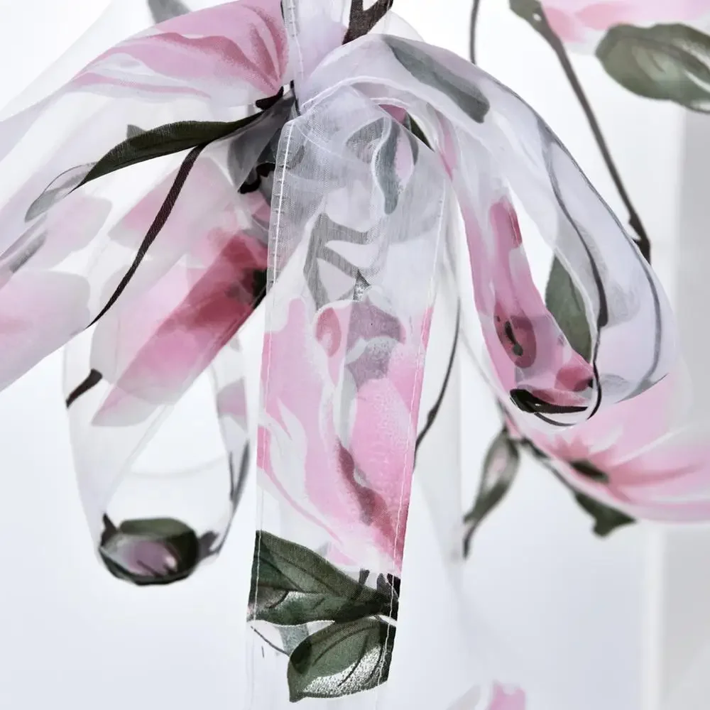 Sheer Curtains Window Curtains Decor Curtains Floral Design Kitchen Curtains Short Roman Blinds Door Tulle Valance NAPEARL