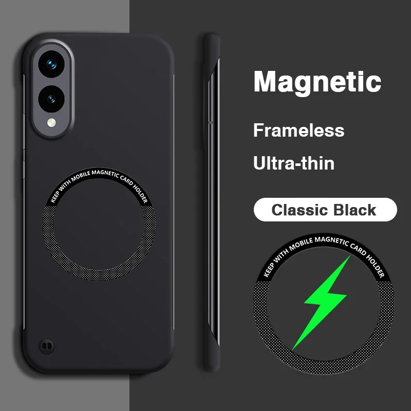 Sleek Magnetic Frameless Phone Case with Hard Back Cover