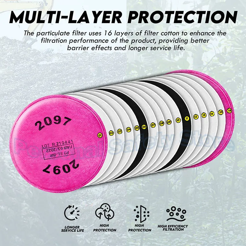 6200 Staubgasmaske 2097 2091 Schutzbrille Staub Polieren Schneiden Faser Schweißrauch Organische Aktivkohle Antivirus Maske – Detail 8