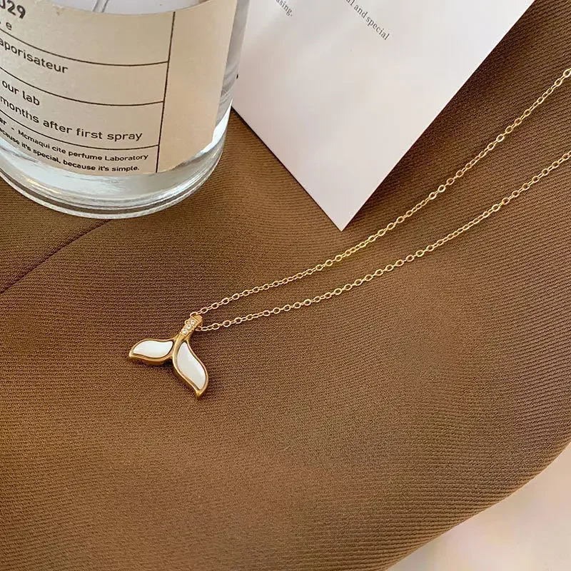 New Fashion Seashells Mermaid Tail Pendant Charms Chain Necklaces for Women Fashion Jewelry Party Gifts
