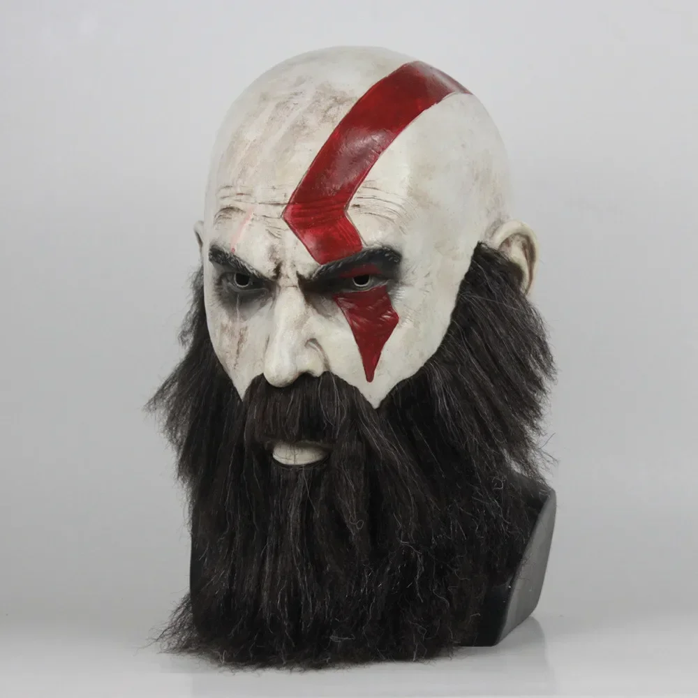 God of War Kratos Latex Mask Cosplay Prop