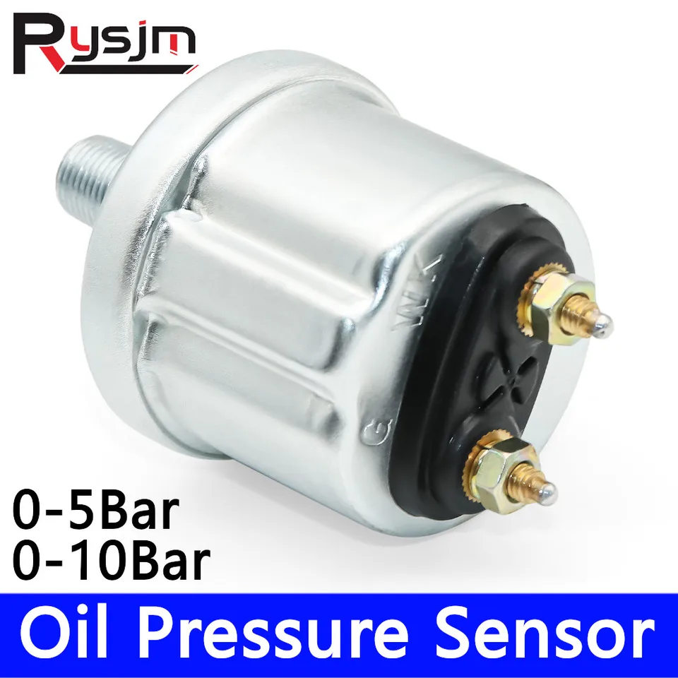 VDO Fuel & Oil Pressure Sensor - 0-5bar Brass Transmitter With 1/8NPT Thread, M10x1 Fitting
