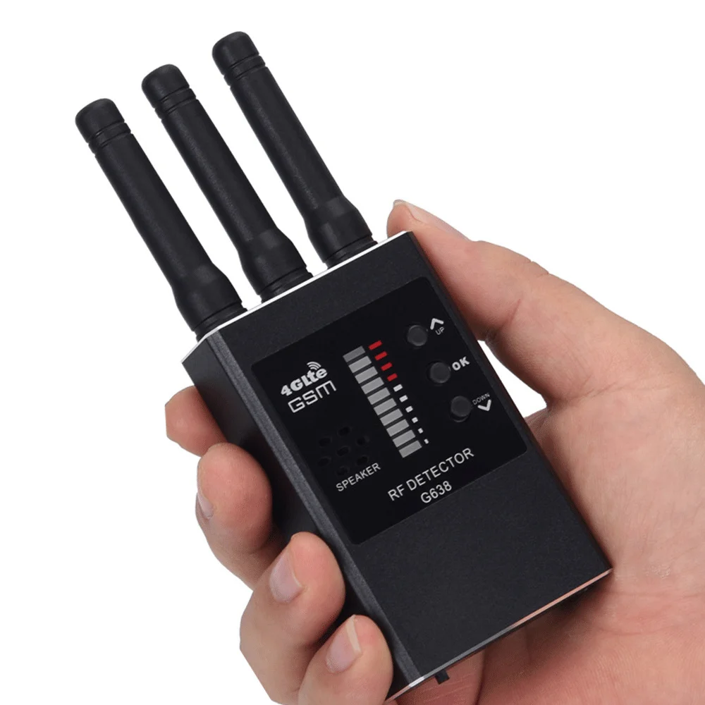 G638 Anti Spy Wireless RF Signal Detector Bug GSM GPS Tracker Hidden Camera Eavesdropping Device Military Professional Version hidden camera detector signal detector