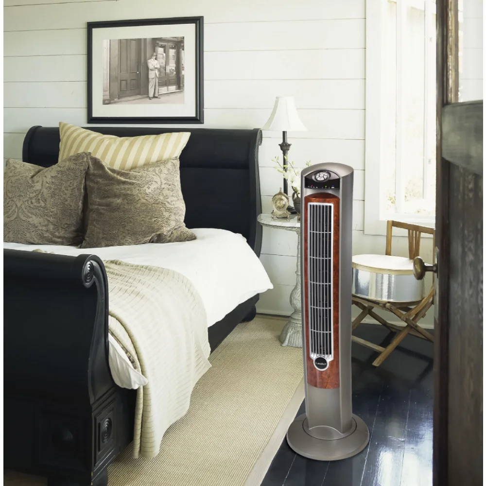 42 Wind Curve Tower Fan with Ionizer and Remote, 2554, Gray/Woodgrain Neck  Fan Rechargeable - AliExpress