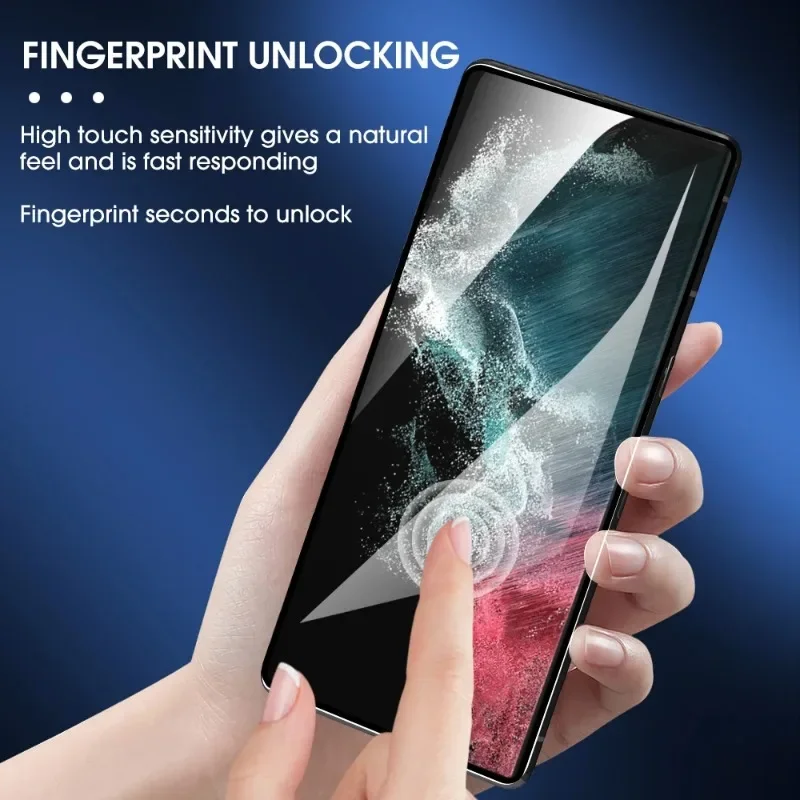 Full Cover Screen Protector for Samsung Galaxy S24 Plus Ultra 5G Fingerprint Unlock Protective Film Anti-scratch Tempered Glass