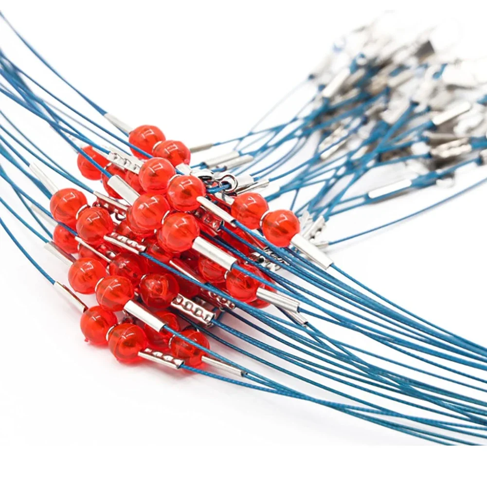 6Pcs Leader Rig Blue Stainless Steel Fishing Rigs with Snap,High-Strength Fishing Leaders Saltwater-Perch Rigs for Fishing