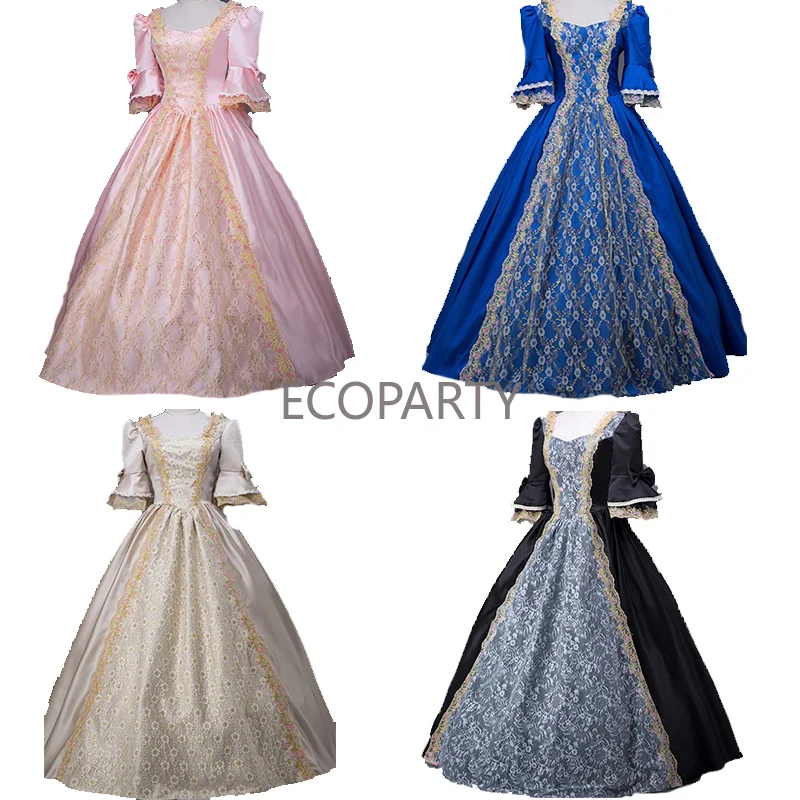 

Plus Size Medieval Dress Lace Half Sleeve Victorian Noble Royal Costume Maxi Ball Gown 18th Century Renaissance Princess Cosplay