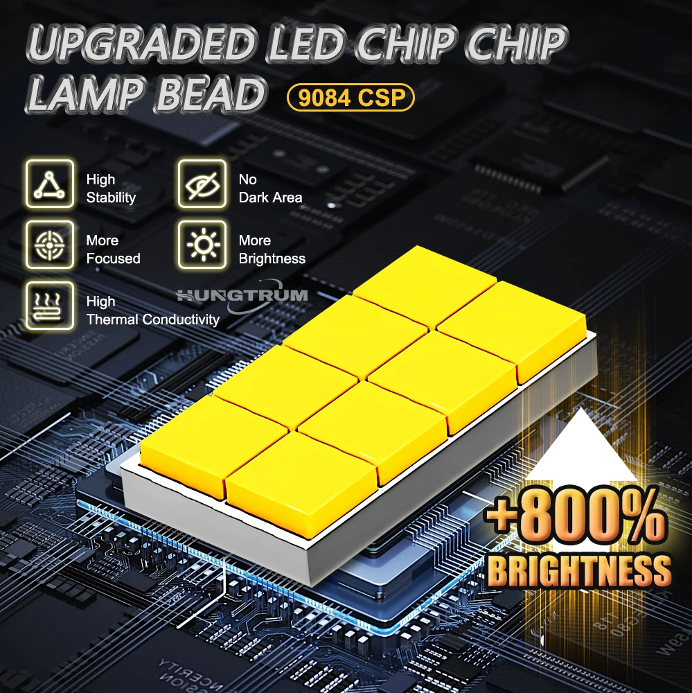 2PCS H7 LED 헤드라이트 전구 매우 안정적인 고출력 1000W 칩 IP68 방수 자동 헤드램프 슈퍼 브라이트 눈부심 방지 안개등