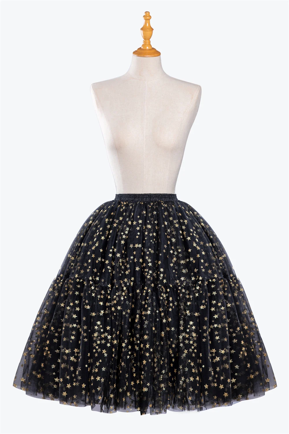 Black Glitter Sequin Star Petticoat Women Adult Elastic Waist Tulle Promparty Skirt Long Champagne Brown Princess Underskirt