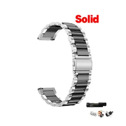 Premium 22mm Metal Watch Band - Universal Fit for 22mm universal (Silver black)