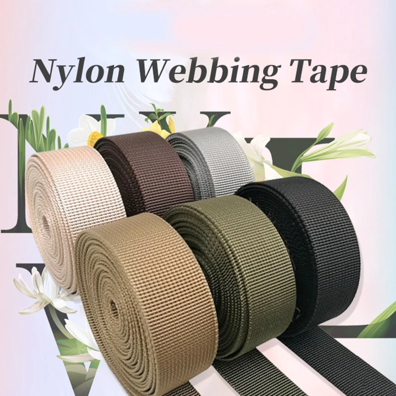Colored Nylon Webbing Bands for DIY Sewing and Crafting