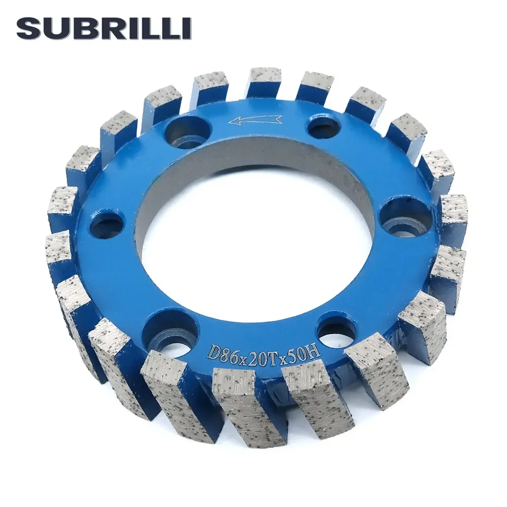 SUBRILLI 86mm CNC Grinding Wheel Diamond Sintering Segmented For Router Machine Calibrating Wheel Stone Granite Marble Profiling