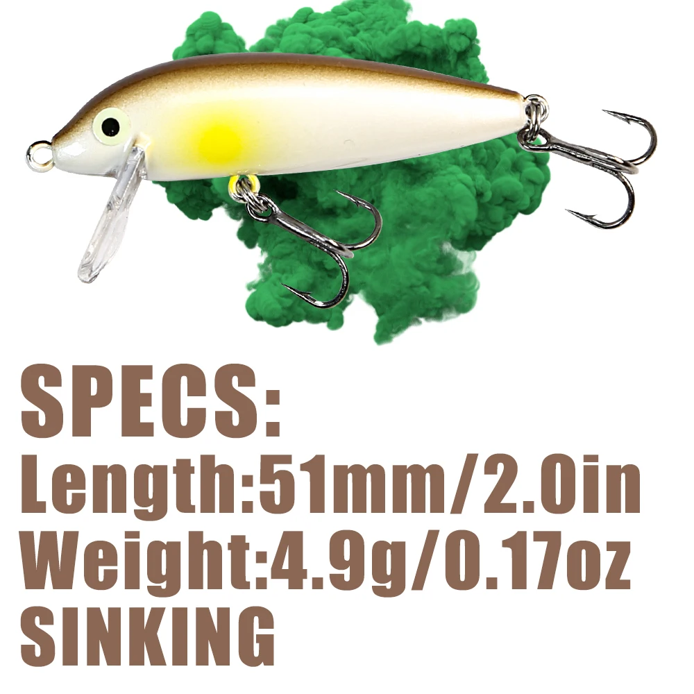 B&U 51mm 4.9g Pesca Wobbling Fishing Lure Sinking Minnow Isca Artificial Baits For Bass Perch Pike Trout