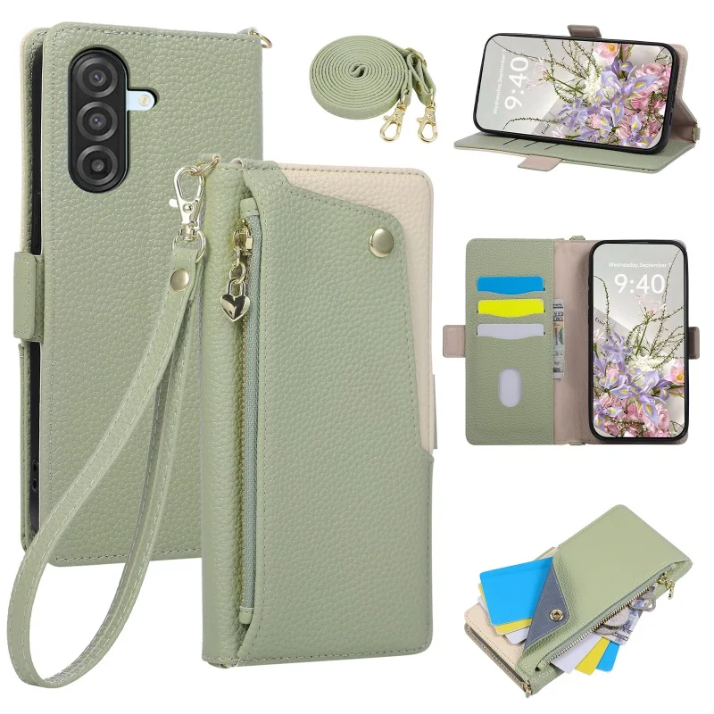 Crossbody Leather Wallet Phone Case with Card Holder Slots