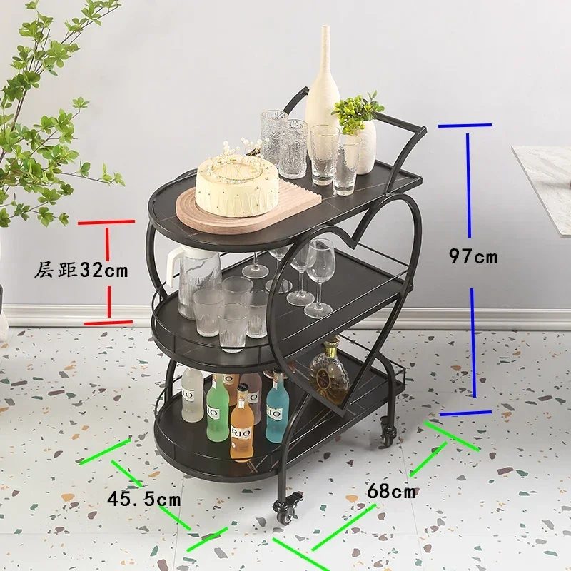 *Rolling Storage Cart Mini Iron Trolley Professional Household Stainless Steel Cleaning Housekeeping Side Table Drink Luxury Bar