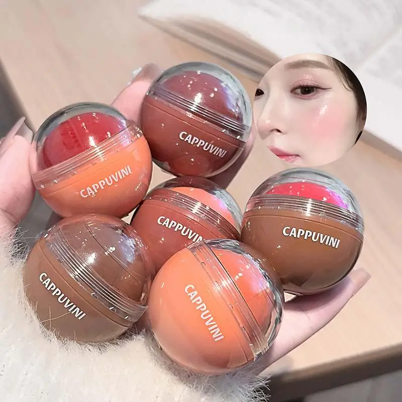 Blush Ball Cappuvini Vitality Juicy Natural Rosy Long-Lasting High Color Blusher Cream Face Makeup Rouge
