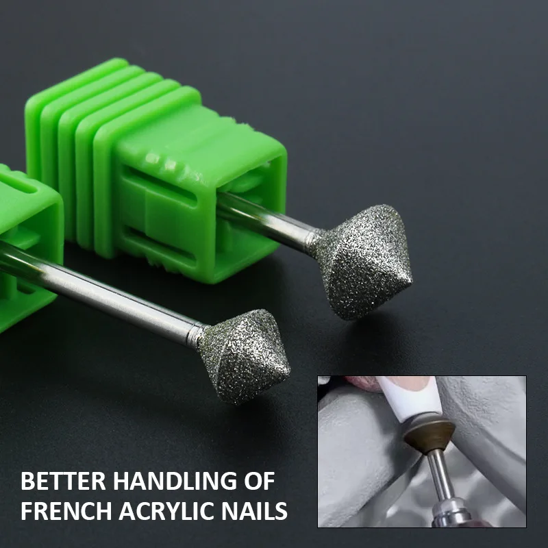 

1pc Rhombus Diamond Nail Drill Bits Exfoliating Sanding Grinding Head for Nail Polishing Bit Nail Machine Cuticle Remover Tool