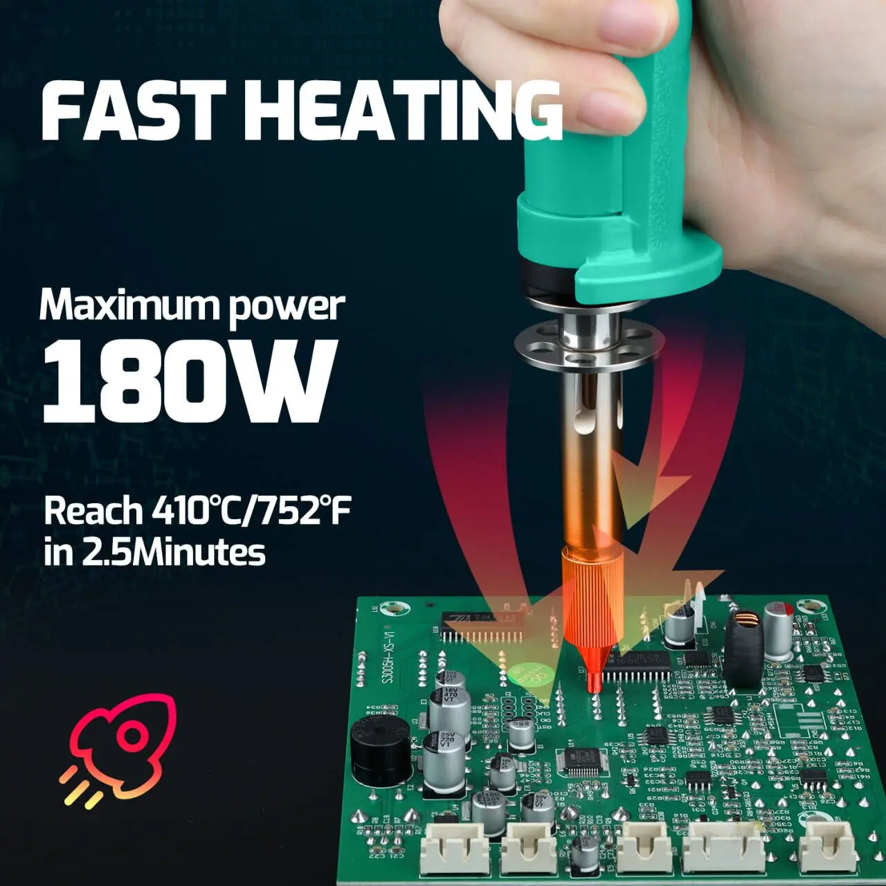180W Desoldering Iron Electric Soldering Tin Suction Sucker Gun THT PTH Remover