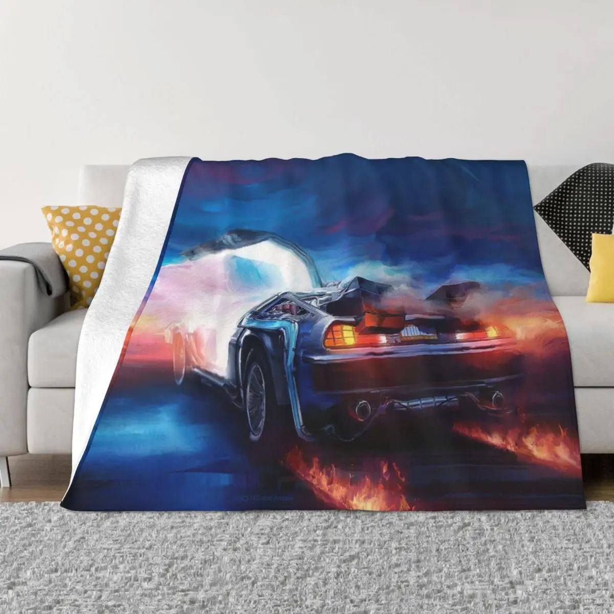 Ritorno Al Futuro Delorean Time Machine Throw Blanket Luxury Addensare Coperta Decorazione Natalizia