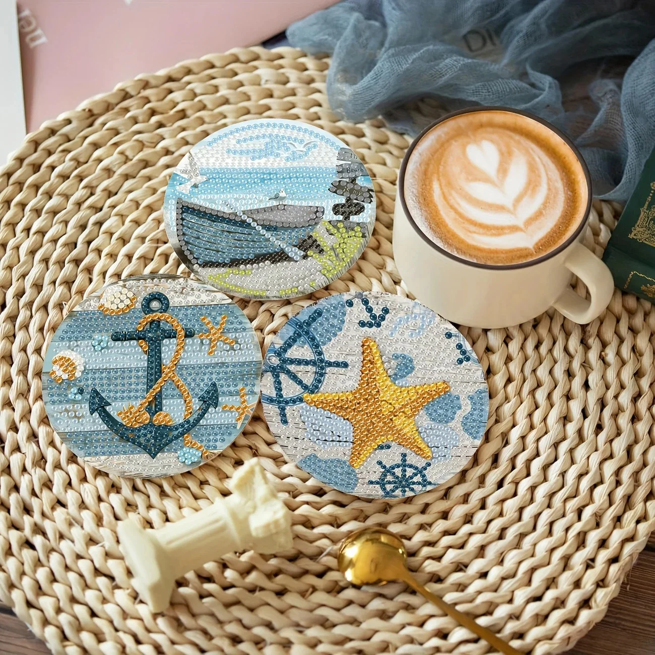 8PCS DIY Diamond Art Coaster Set 4
