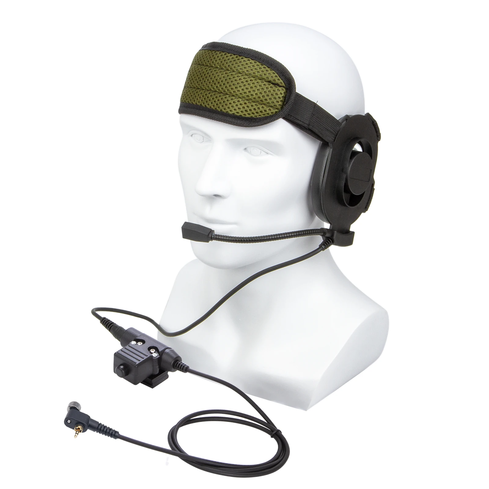 

U94 PTT and Finger Microphone PTT with black HD01 Tactical Bowman Elite II Radio Headset Earpiece for MOTOROLA MTP850