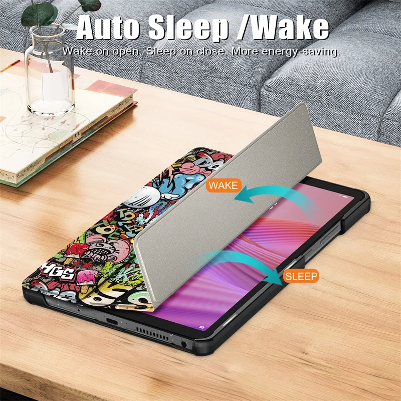 Fashion Paint Smart Magnetic Leather Cover