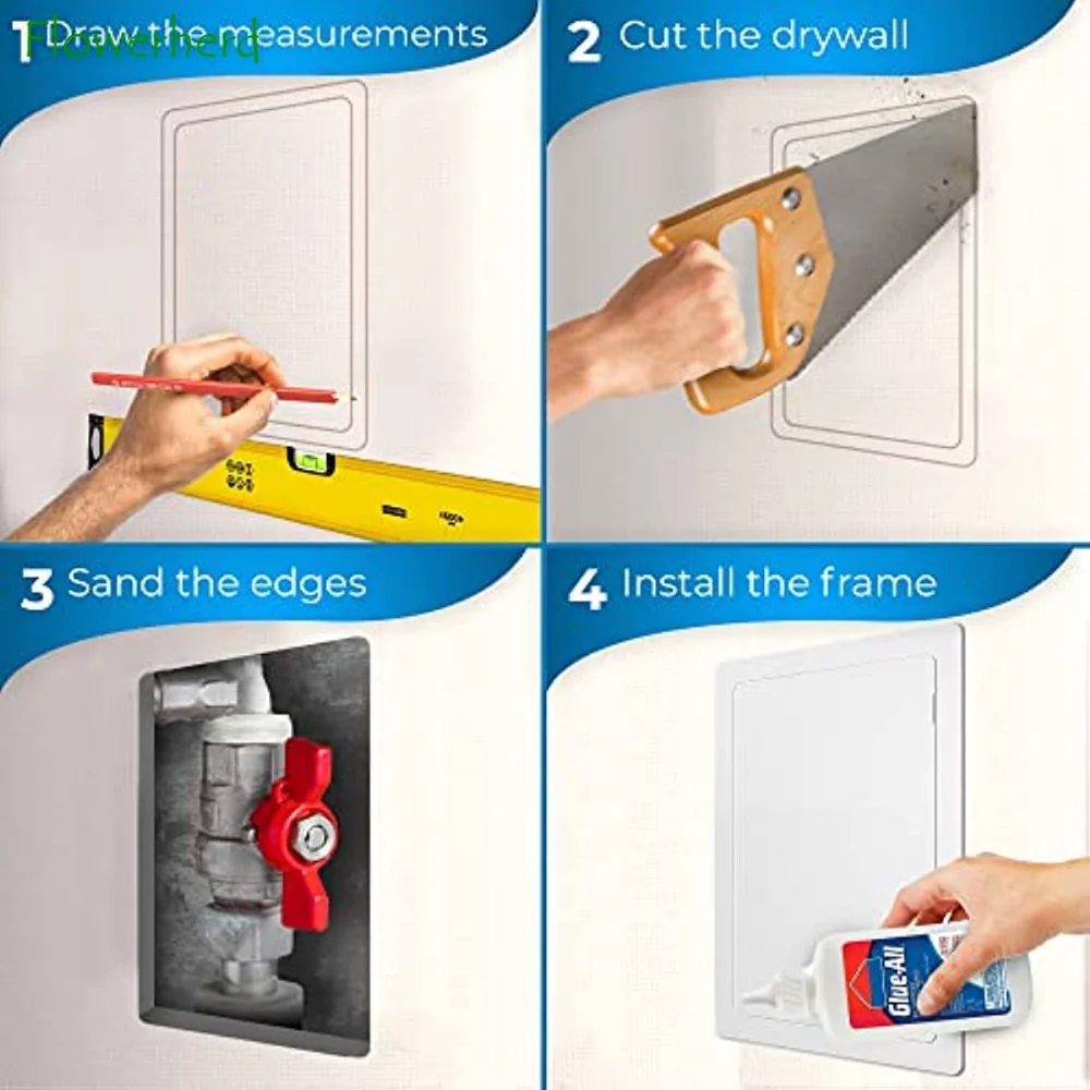 Access Panel for Drywall Multi-size Wall Hole Cover Access Door Plumbing Access Panel for Drywall - Heavy Durable Plastic White