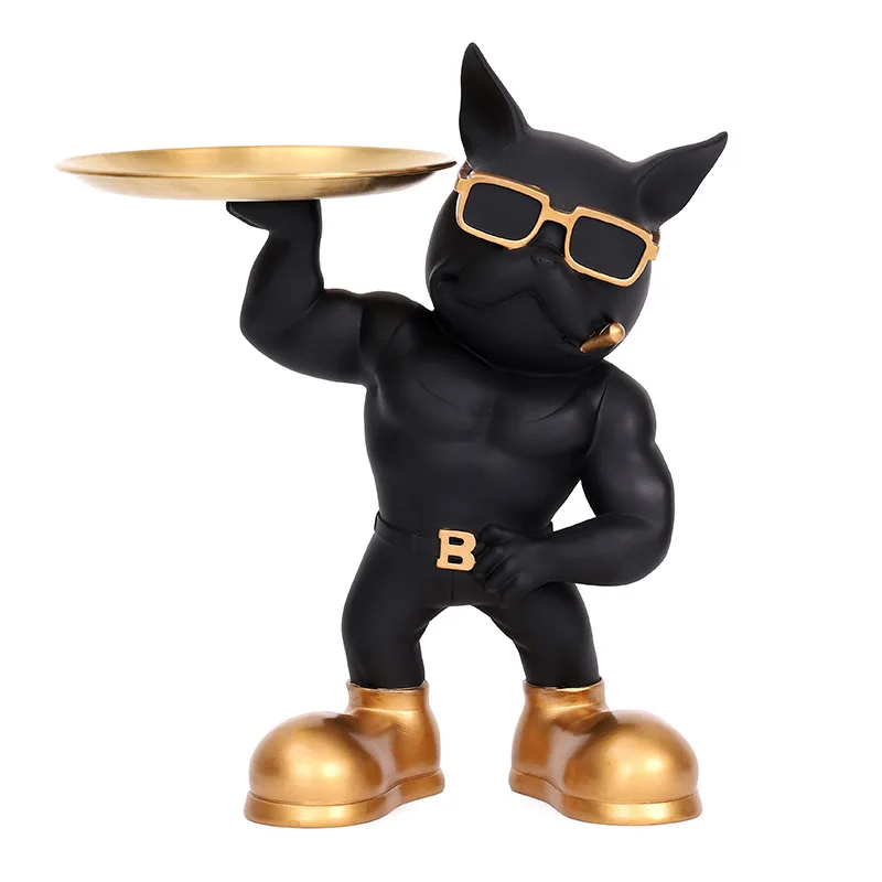 

French Bulldog Storage Tray Ornaments Entry Door Entrance Shoe Cabinet Key Desktop Front Desk Decorative Supplies
