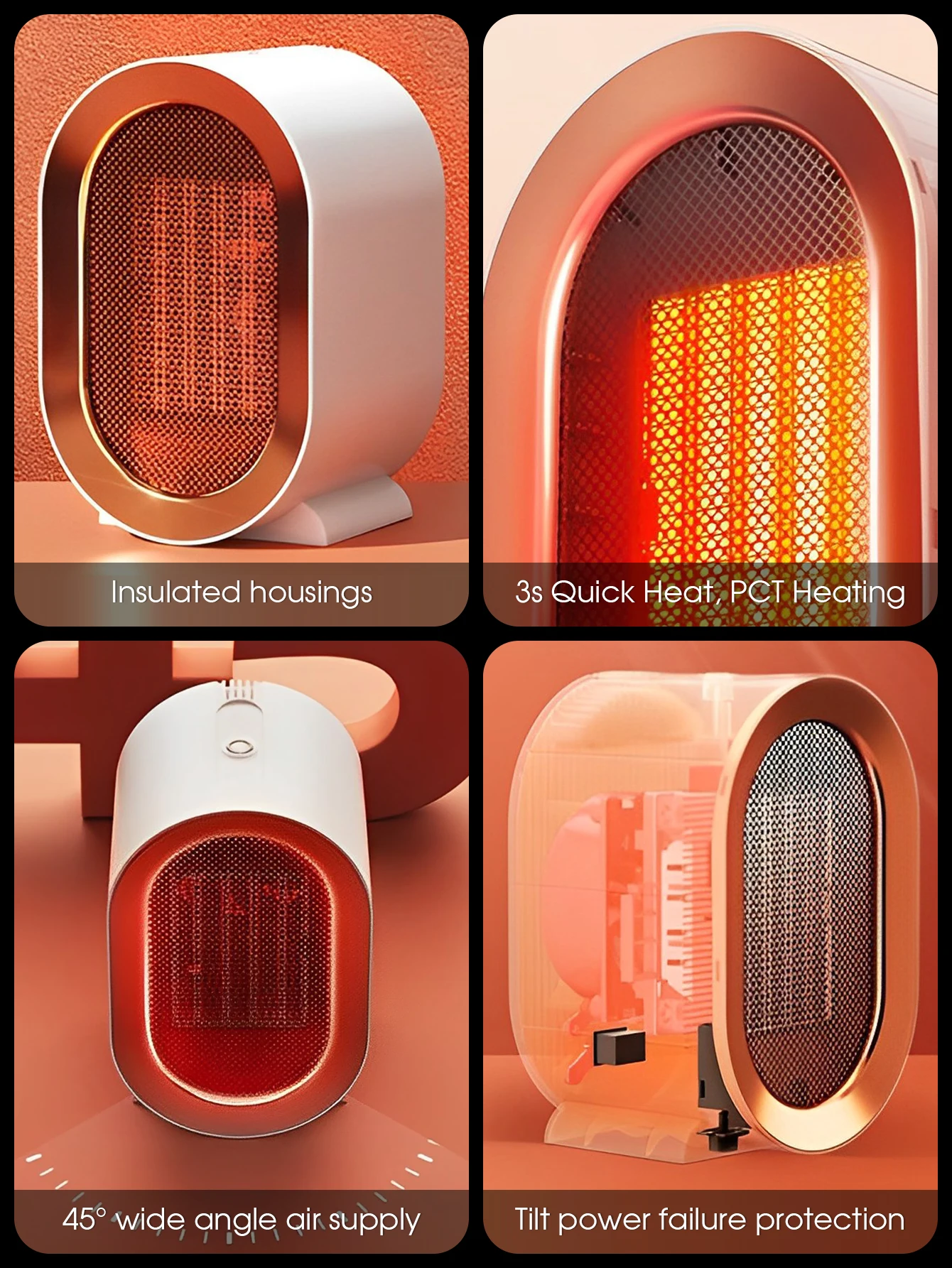 Desktop Electric Heater Mini Household Electric Heater for Bedroom 220V European standard Portable Heating Warm Air Blower