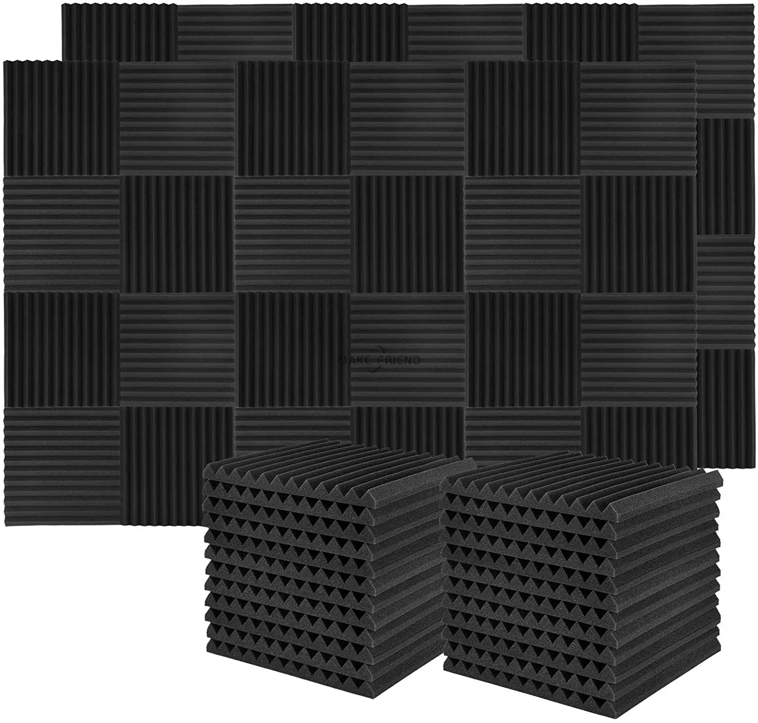 50 Pack Acoustic Panels Sound Proof Foam 1 x 12 x 12 Wedge Sound  Absorbing Panel Noise Canceling Foams for Studio Walls