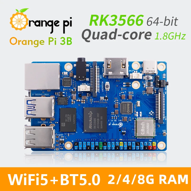 Laranja pi 3b com Ventilador Case gb gb gb de Ram Ddr4 Rk3566 Wifi Bluetooth Ble Sbc Opcional Emmc tf Dissipador de Calor Opi - Imagem 4