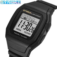 SYNOKE-Montre numérique étanche multifonctionnelle pour garçons, montre électronique pour étudiants, sports de plein air, montre carrée rétro 1