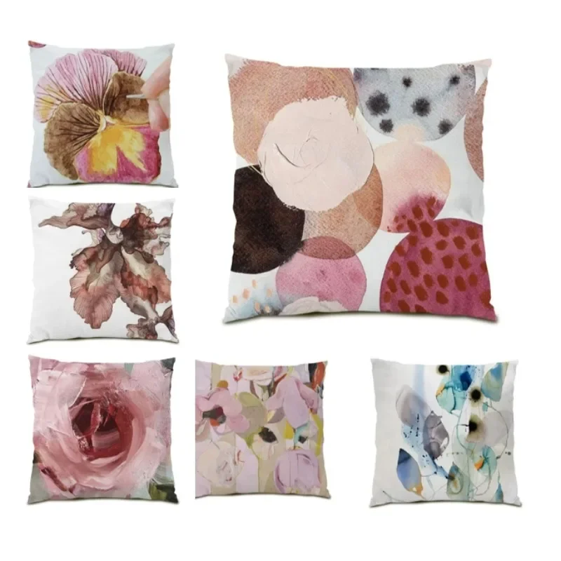 

Plain Flower Pillowcase Decor Square Pillow Print Cushion Cover Double Sided Personalized Plants Monstera Tropical Palm DE0486