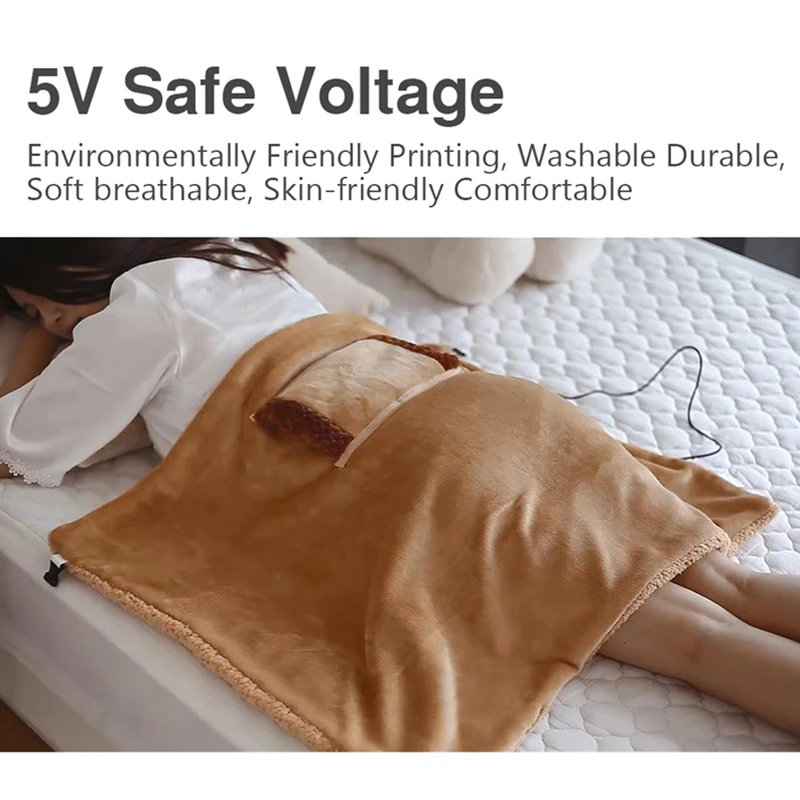 5V Electric Blankets Multifunctional Portable Winter Warm Heating Blanket  USB Charging with Pocket Safe Comfortable for Body - AliExpress