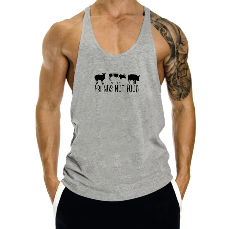 

2024 New sleeveless Casual Friends Not Food tank top men Vegan Vegetarian Pet Lovers Tee Love For The Animals