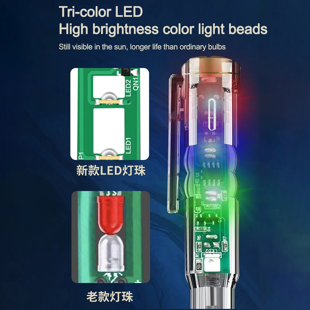 DC12-24V AC24-250V Voltage Tester Pen Non-contact Induction Power Detector Pencil Electric Screwdriver Probe Circuit Indicator 3