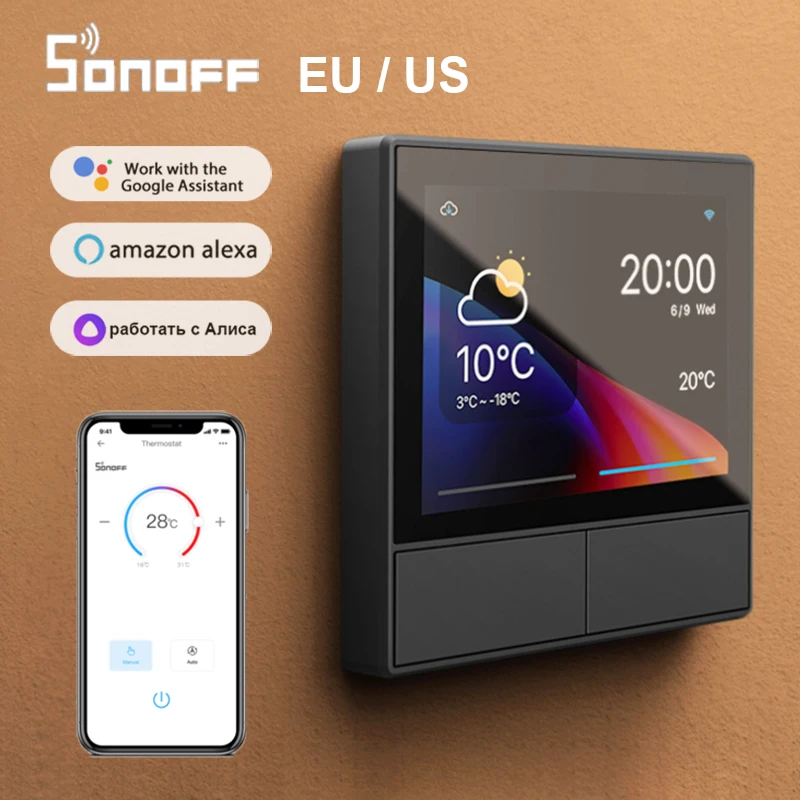 SONOFF NS Панель Умный настенный выключатель ЕС/США Wifi термостат дисплей все-в-одном